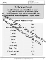 abbreviations worksheet