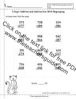 three digit addition and subtraction worksheets