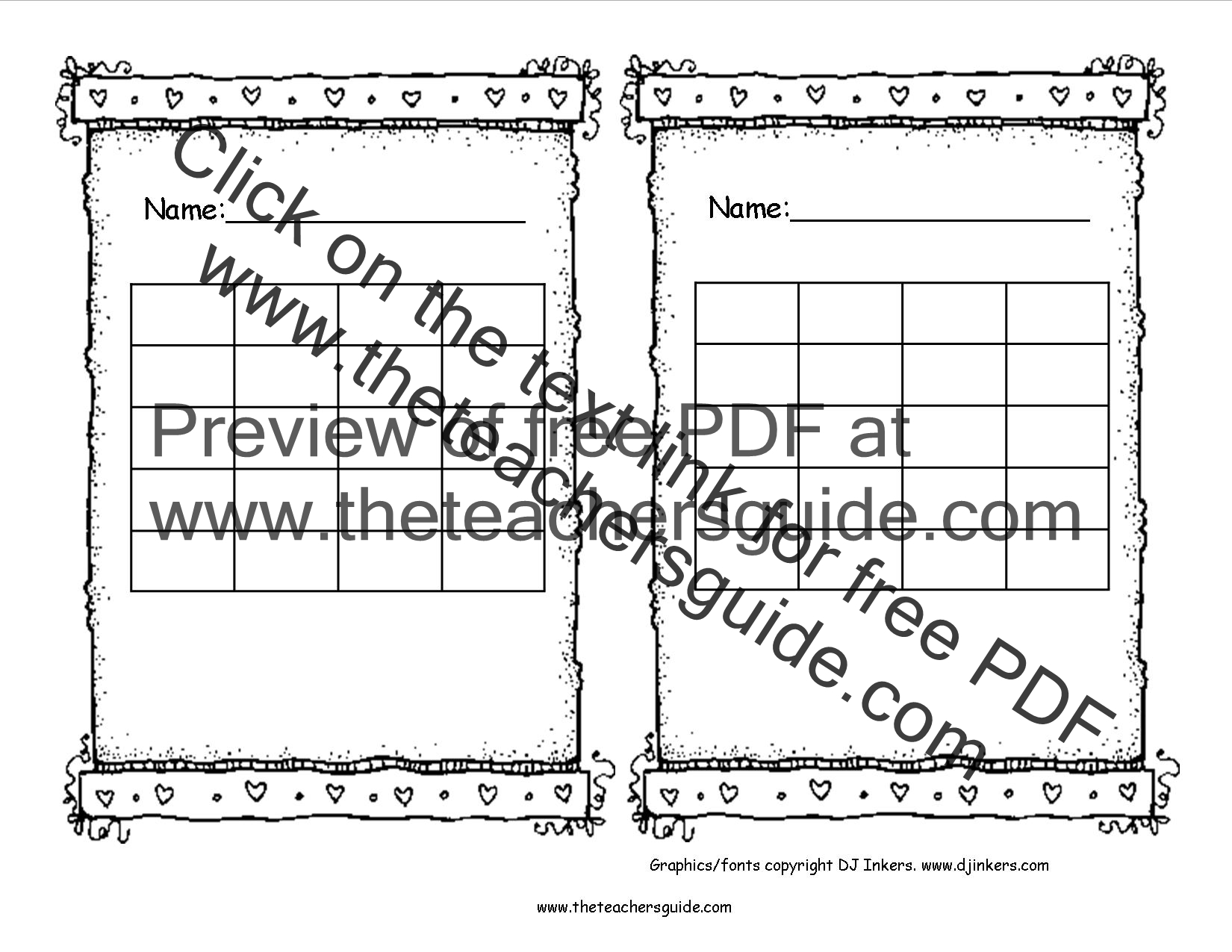 Blank Incentive Chart Printable