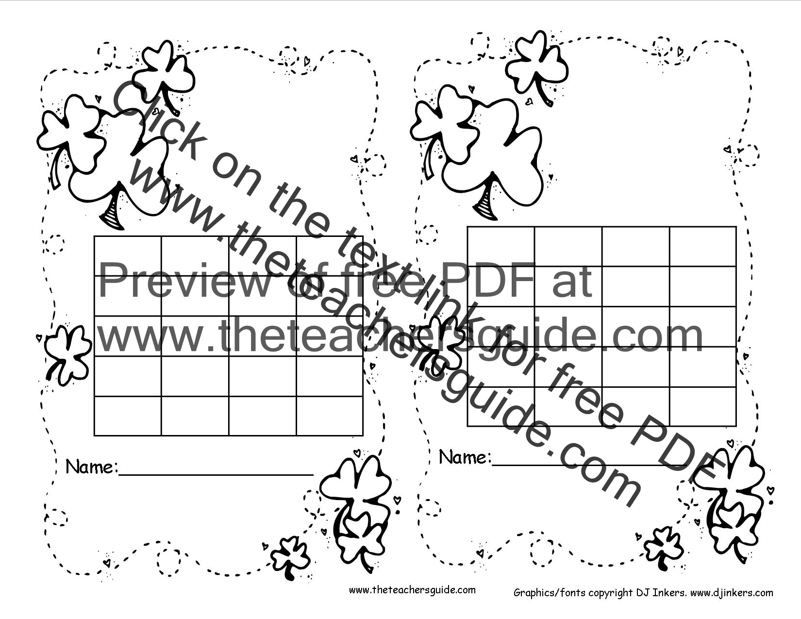 Printable Incentive Charts