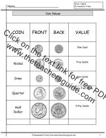 Counting Coins Worksheets from The Teacher's Guide