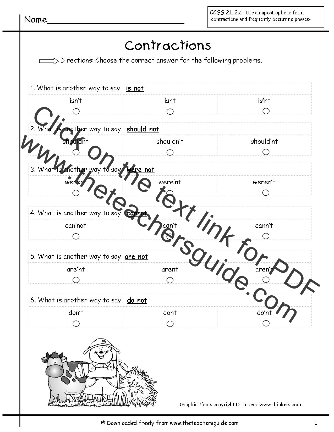 contractions-worksheets-from-the-teacher-s-guide