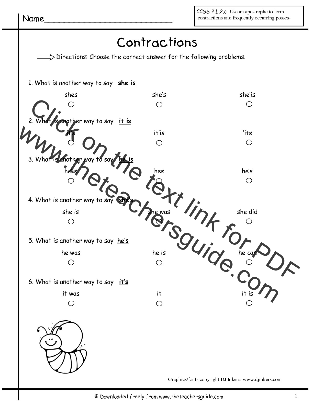 Contractions Worksheet 11rd Grade Pertaining To Contractions Worksheet 3rd Grade
