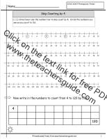 skip counting by 4 worksheet