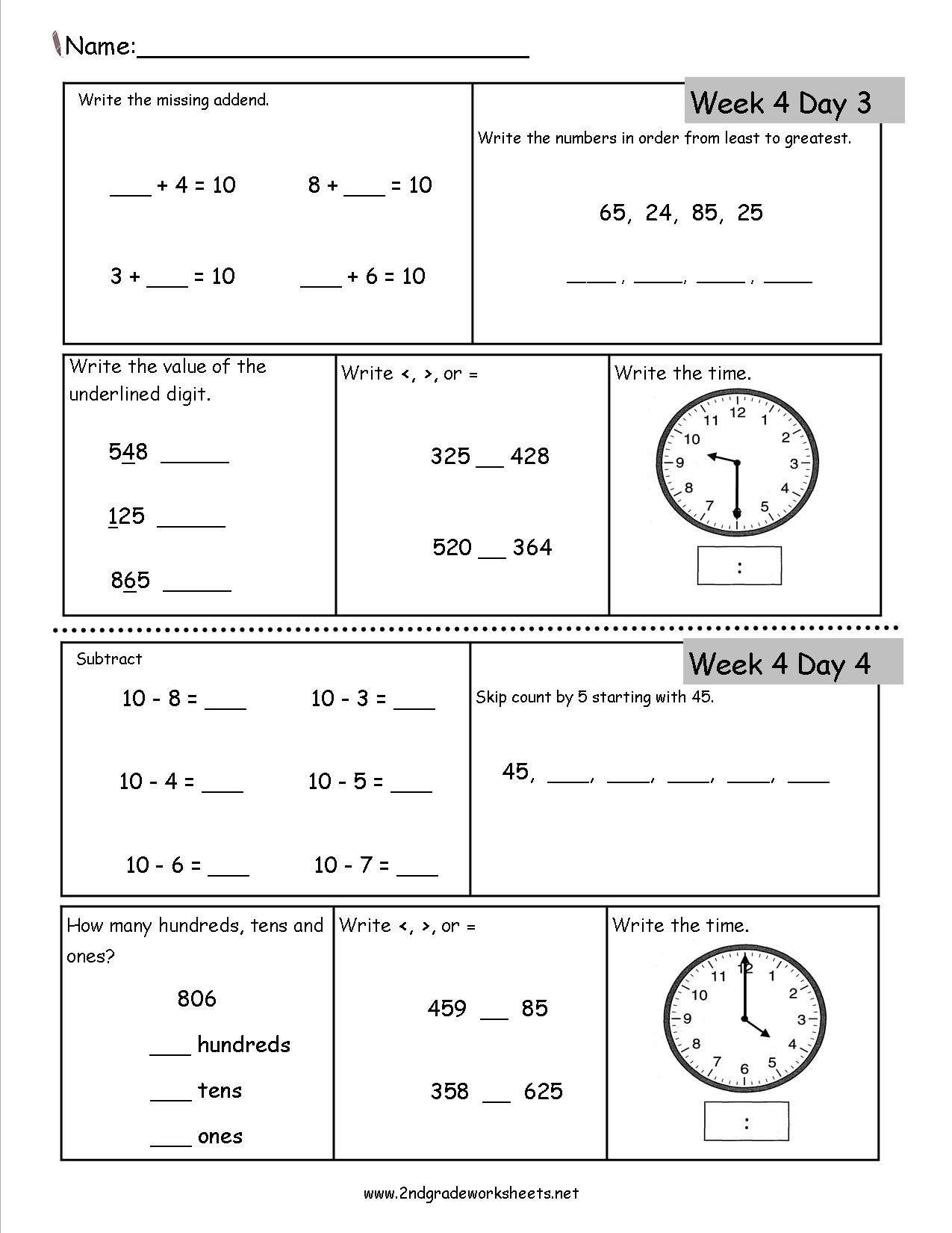 second-grade-addition-worksheets-2nd-grade-math-review-2nd-grade-end