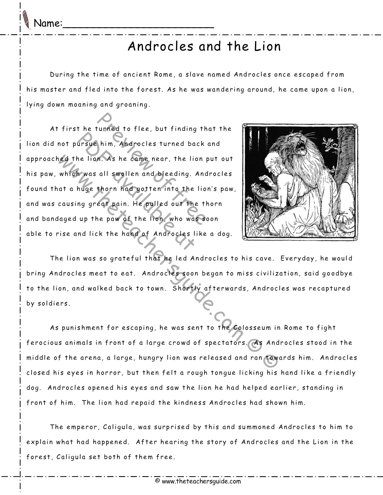 fables-worksheets-from-the-teacher-s-guide