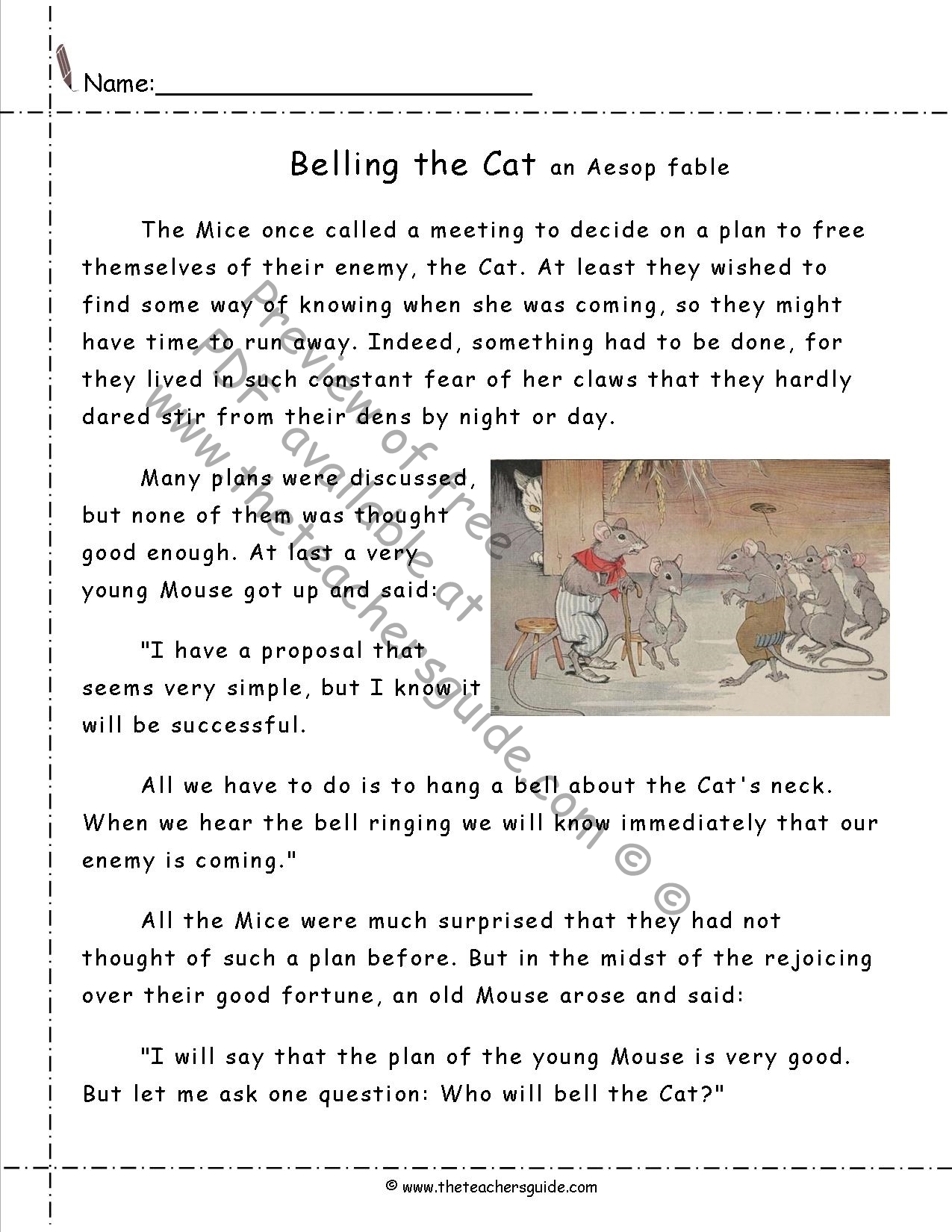 fables-worksheets-from-the-teacher-s-guide