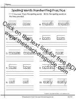 first grade wonders unit five week four printout  spelling handwriting