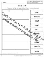 first grade wonders unit five week four printout  word sort