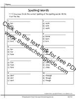 first grade wonders unit five week two printouts spelling practice test