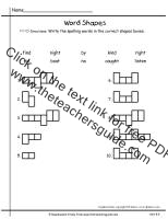 wonders first grade unit four week four printout spelling word shapes