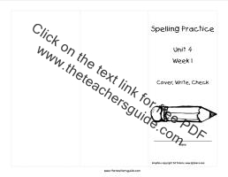 first grade wonders unit four week one printout spelling cover copy write