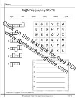 first grade wonders unit four week one printout high frequency words sheet
