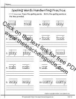 first grade wonders unit four week one printout spelling words handwriting