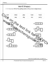 first grade wonders unit four week one printout spelling word shapes