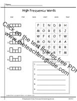 wonders first grade unit four week three printout high frequency words practice