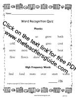 wonders first grade unit four week three printout word quiz
