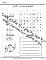 wonders first grade unit four week two printout high frequency words practice