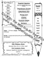 wonders first grade unit four week two printout weekly outline