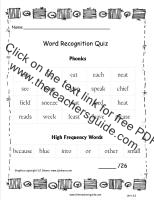 wonders first grade unit four week two printout words quiz