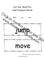 first grade wonders unit one week five high frequency words cards