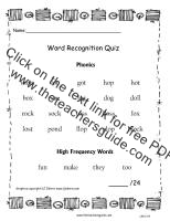 first grade wonders unit one week four word quiz