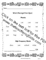 first grade wonders unit one week one word quiz