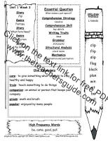 first grade wonders unit one week three weekly outline