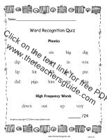 first grade wonders unit one week two word quiz