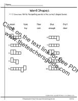 first grade wonders unit six week one printouts spelling word shapes