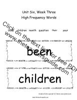 first grade wonders unit 6 week three high frequency words cards