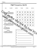 first grade wonders unit six week two printouts high frequency words sheet