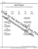 first grade wonders unit six week two printouts spelling word shapes