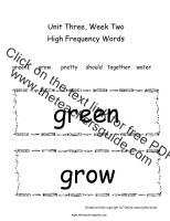first grade wonders unit 3 week 2 high frequency words cards