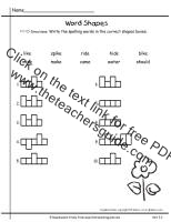 first grade wonders unit 3 week 2 spelling word shapes