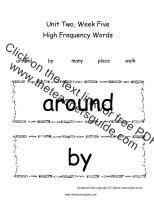 first grade wonders unit two week five high frequency words printout