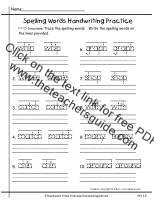 first grade wonders unit two week five handwriting spelling words