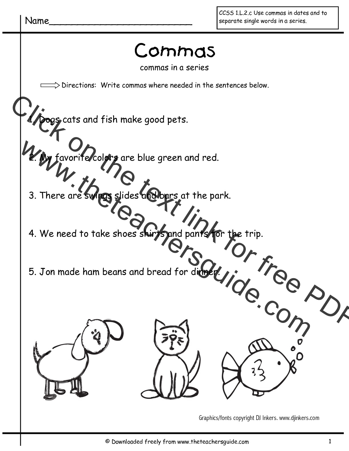 Wonders Second Grade Unit Three Week Two Printouts With Commas In A Series Worksheet