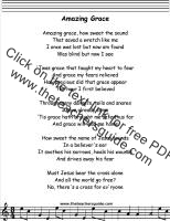 amazing grace song lyrics printout