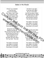 babes in the wood lyrics printout