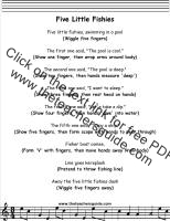 five little fishies lyrics printout