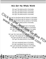 he's got the whole world in his hands lyrics printout