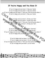 if you're happy and you know it lyrics printout