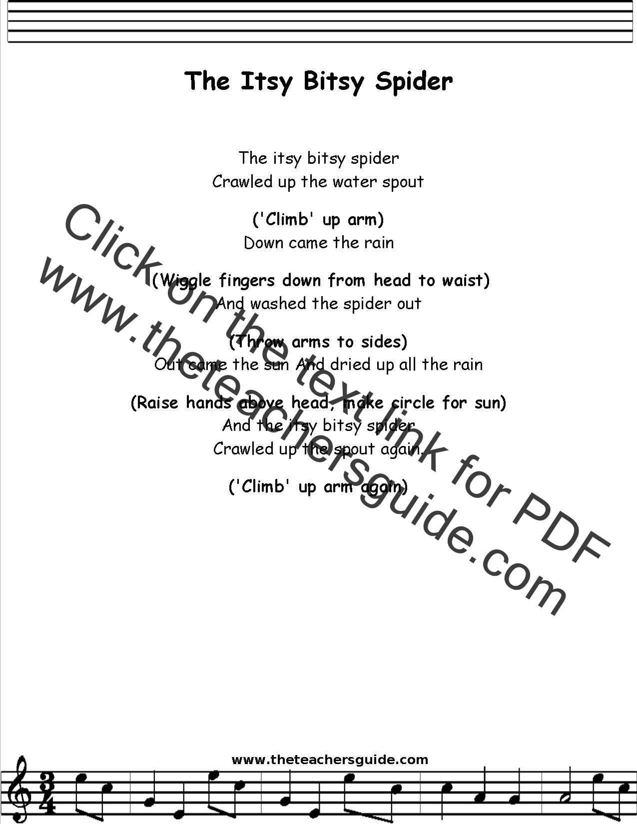 Itsy Bitsy Spider Printable Lyrics, Origins, and Video