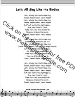 Let's All Sing Like the Birdies lyrics printout
