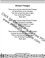 Michael Finnegan lyrics printout