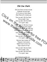 Old Joe Clark lyrics printout