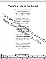 there's a hole in the bucket lyrics printout
