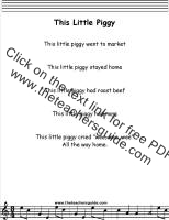 This Little Piggy lyrics printout