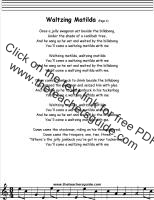 Waltzing Matilda lyrics printout